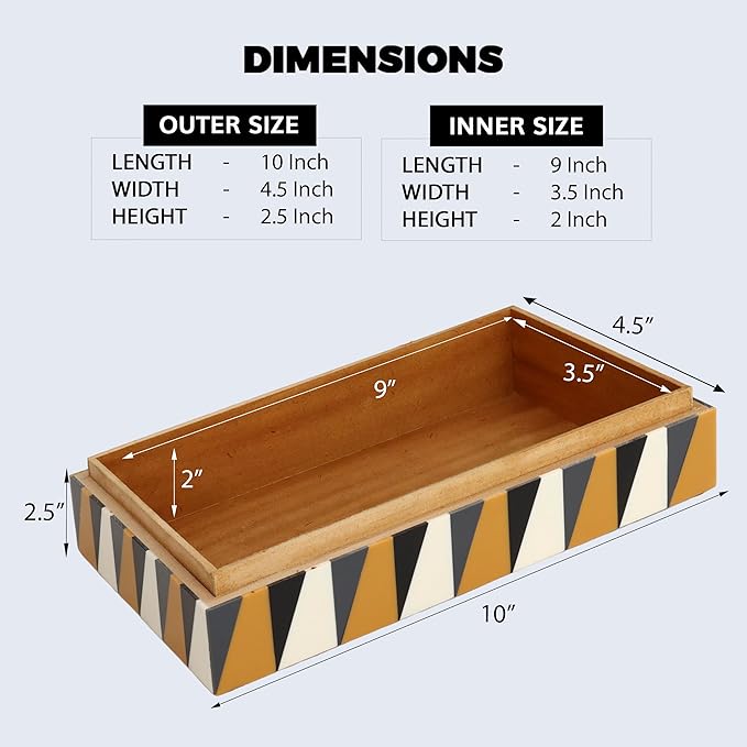 Handicrafts Home Handmade Puzzle Collection Decorative Jewelry Box Organizer – Keepsakes, Trinkets, and Home Decor – Antique Coffee Table Storage, Memory Box, Farmhouse Style Decor Guild, 10x4.5x2.5