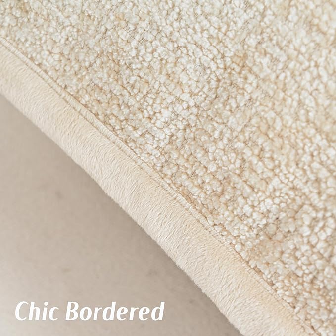 FUTEI Beige Chenille Throw Pillow Covers 22x22 Inch Set of 2,Soft Cozy Bound Edge Design Cushion Case,Home Decor for Couch Bed Living Room