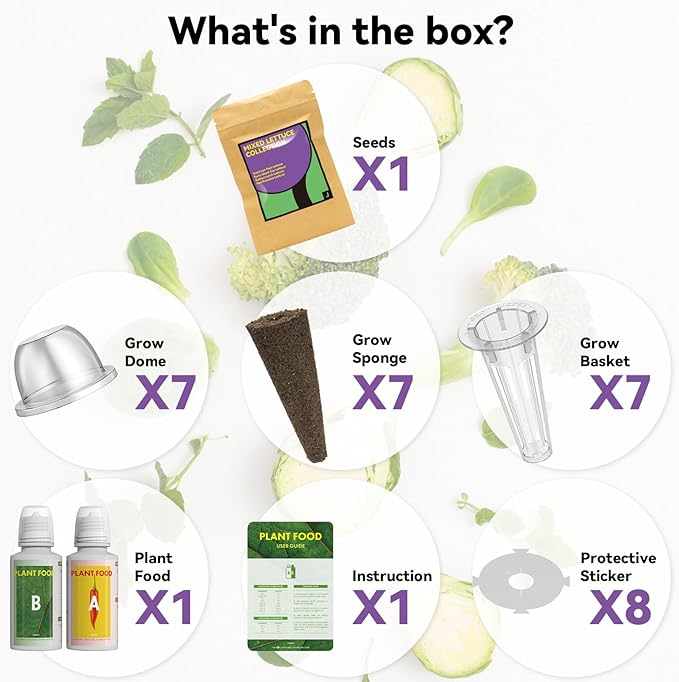 inbloom Salad Seed Pod Kit Compatible with AeroGarden, Ahopegarden, iDoo, MUFGA Hydroponics Growing System, 400+ Mixed Seeds with American Fast/Paris Island/Buttercrunch/Romaine Lettuce (7-Pod)