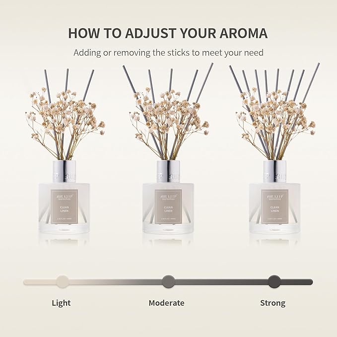 Airkeep Reed Diffuser Set, 3.38 fl oz (100 ml) - Cherry Blossom Oil Diffusers with 8 Reed Sticks, Home Fragrance Reed Diffuser for Bathroom Shelf Decor