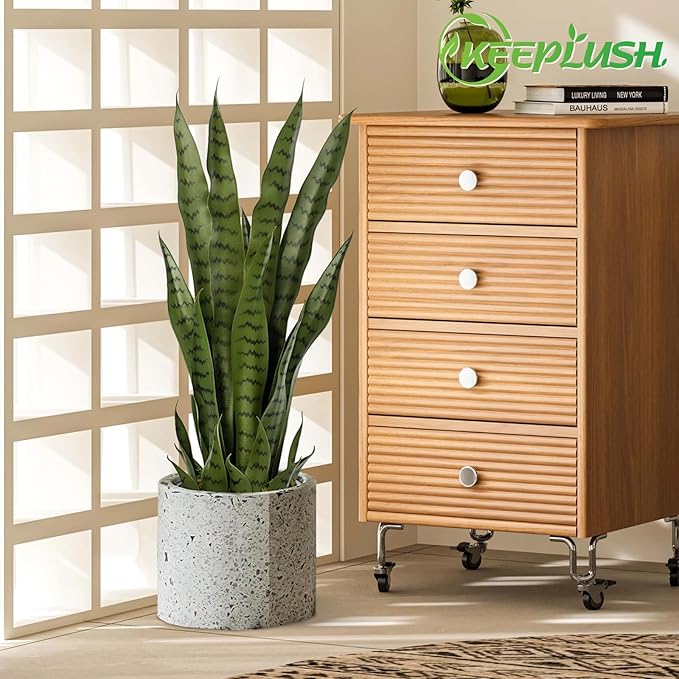 Artificial Snake Plant – 28in Faux Sansevieria Plants, Fake Floor Plant for Indoor Outdoor, Front Porch Patio Home Office Decor, Mother-in-Law’s Tongue, Green 1Pcs