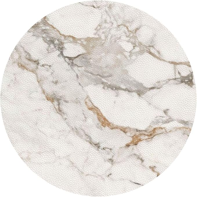 White Grey Gold Marble Coasters Set of 6 Coasters for Drinks Absorbent Double-Sided Leather PVC Coaster for Tabletop Protection Coffee Table Decor Ideal for Home Decor House Warming Gifts