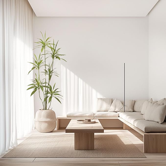 Artificial Cordyline Plant, Indoor Potted Plant, 6 Stems with Black Planter, Suitable for Large Indoor Living Room Decorations, Potted Plants, and Window Display Scenes (Green-7ft)