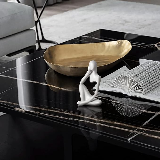 BrownLove 3pcs Decor White Thinker Statue Abstract Art Sculpture，Resin Collectible Figurines for Home Living Room Office Shelf Decoration