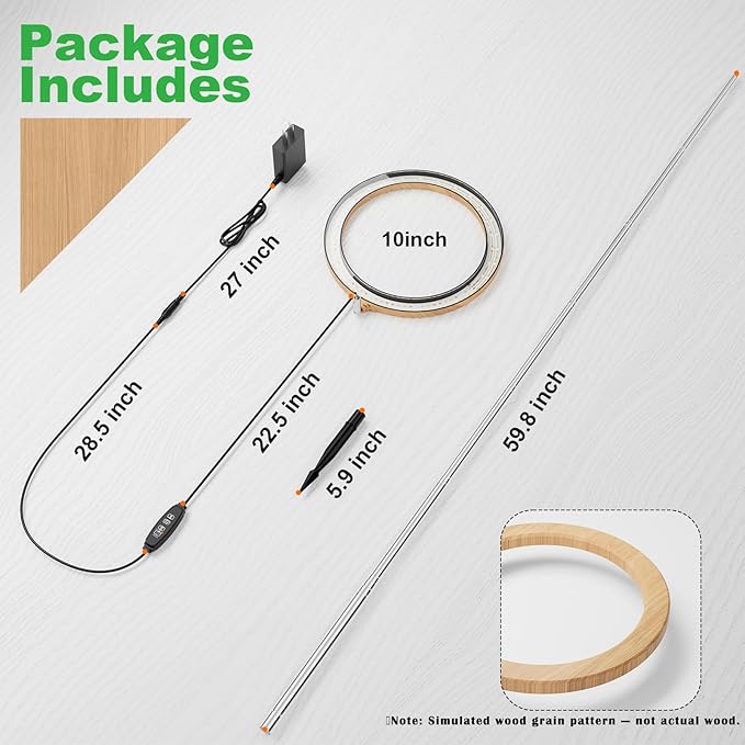 10" Grow Lights for Indoor Plants Full Spectrum,Indoor Plant Light for Indoor Growing with 160LEDs,Height Adjustable 11"-65" for Large Plant,Auto On/Off Timer 3/9/12H,9 Dimmable Brightness,Wood Grain