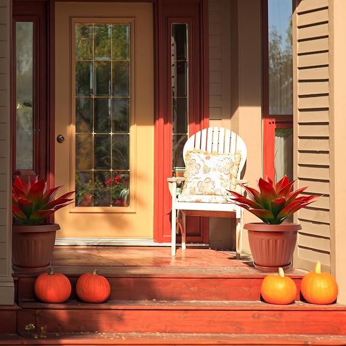 Velener Fall Fake Agave Artificial Plant: Red Fake Agave Plant for Room Decor and Autumn, Unpotted Faux Agave Plant for Outdoor/Indoor Fall Decor, Red, 22 inches, Set of 1