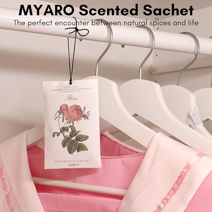 MYARO 12 Rose Sachets for Drawers and Closets, Long-Lasting Sachets Bags Drawer deodorizers Closet Scents Air FreshenerFresh Scents, Home Fragrance for Lover