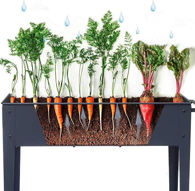 Raised Planter Box with Legs Outdoor Elevated Garden Bed On Wheels for Vegetables Flower Herb Patio