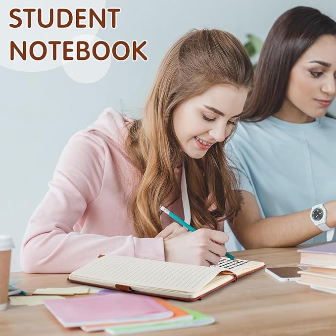 24 Pack Leather Notebook Journals Bulk 5.7" x 8.3" Harder Cover A5 Journals for Writing Men Women Leather Travel Notebooks Daily Gifts for Office School (Brown)