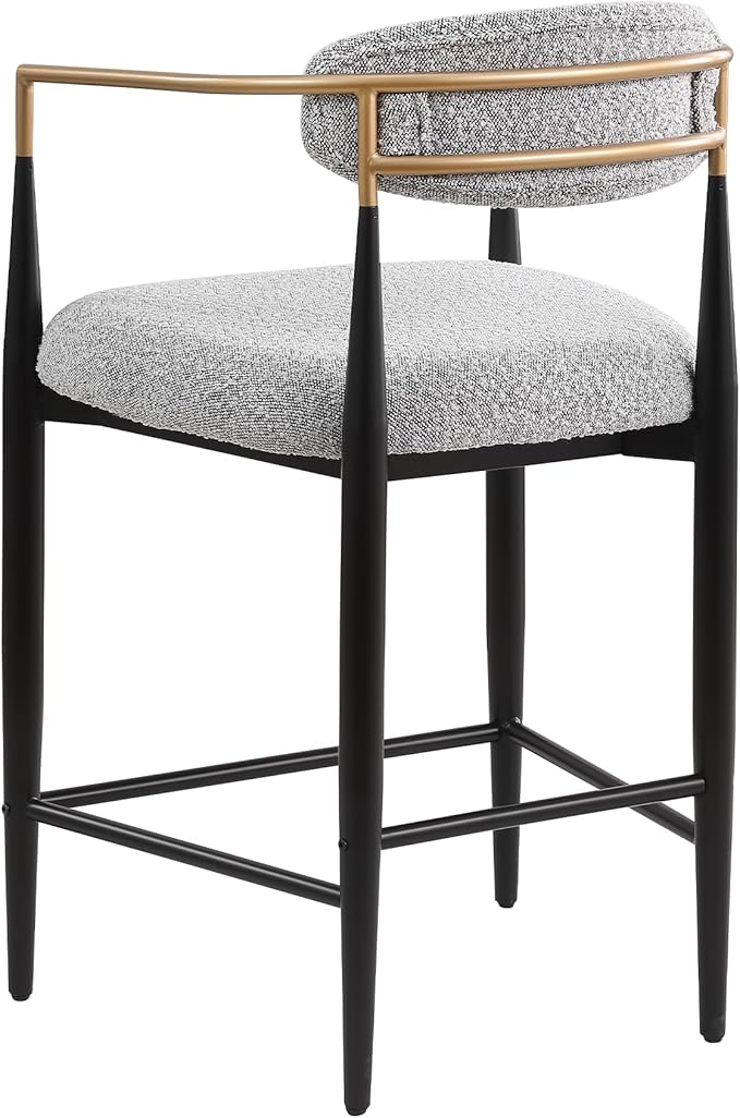Morden Fort Counter Height Bar Stools Set of 4, Modern Upholstered Counter Stools with Gold Arms and Backs, 26" Island Chairs for Kitchen and Home Bar