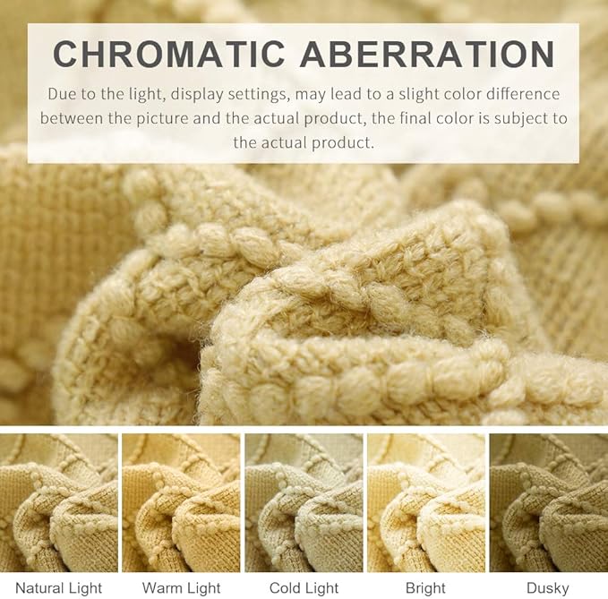 BOURINA Mustard Throw Blanket 60x80 Inches Throw Textured Solid Soft Sofa Throw Couch Knitted Decorative Blanket