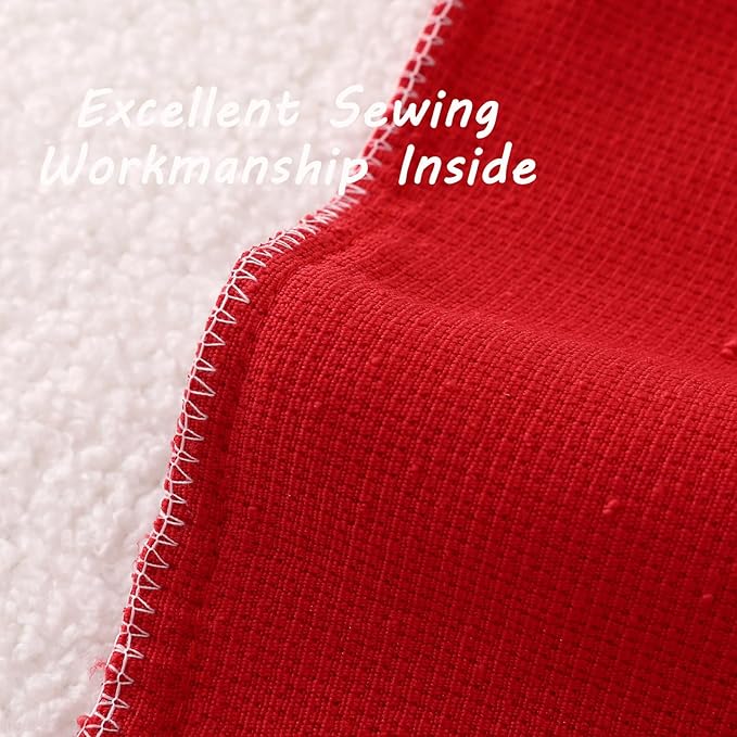 FUTEI Pack of 2 Red Decorative Throw Pillow Covers 22x22 Inch Soft Cozy Solid Boucle Textured Cushion Case,Modern Home Decor for Couch Bed Living Room