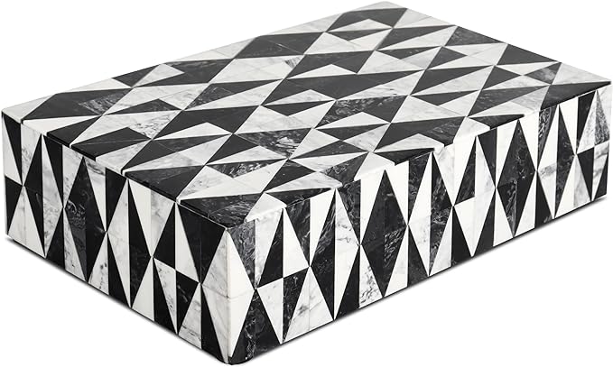 Handicrafts Home Handmade Harlequin Collection Decorative Jewelry Box Organizer – Keepsakes, Trinkets, and Home Decor – Antique Coffee Table Storage, Memory Box, Farmhouse Style Decor, 10x6x2.5