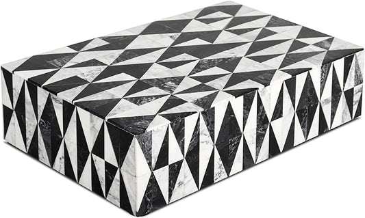 Handicrafts Home Handmade Harlequin Collection Decorative Jewelry Box Organizer – Keepsakes, Trinkets, and Home Decor – Antique Coffee Table Storage, Memory Box, Farmhouse Style Decor, 10x6x2.5