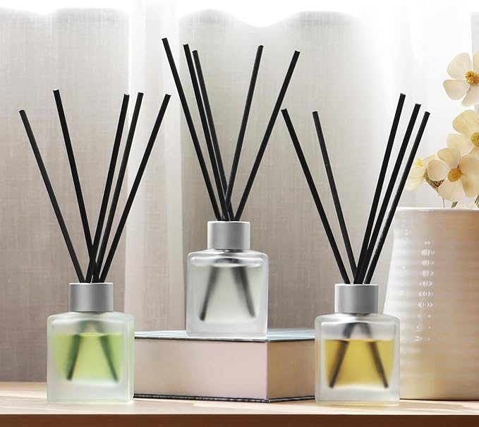3-Pack Reed Diffuser Set, Linen/Citrus/Bamboo White Tea Scented Oil, Forest Aroma Essential Oils with Diffuser Sticks, Long Lasting Bathroom Air Freshener, Home Fragrance for Room Decor