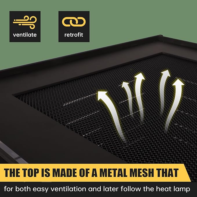 12x12x18 Reptile Enclosure – Acrylic Reptile Tank for Gecko, Snake, and Lizard – Compact PVC Terrarium for Small Pets