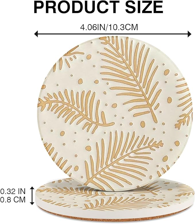 Drink Coasters Set of 2 -Rustic Table Cup Mats, Desk Coasters with Non-Slip Cork Wood, Cute Coffee Table Coaster, Gift for Office Room,Home Decor Posavasos,Housewarming_2PACK (Amber Pine)