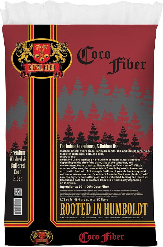 Royal Gold Coco Fiber Soilless Garden Growing Medium, 1.76 Cubic Foot - for Promoting Healthy Plant Growth, Excellent as a Soil Conditioner, Standalone, or Blend Base