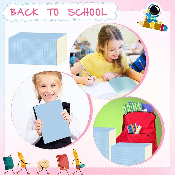 Handepo 100 Pack Composition Notebooks A5/A6 Ruled Lined Composition Kraft Notebooks Bulk Soft Cover Journals Travel Diary Memo for Students Classroom Office Supplies(A5,Blue)