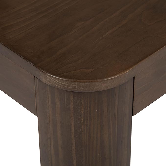 Plank+Beam Small Modern Rounded Coffee Table, 40 Inch, Solid Wood Contemporary Center Table for Living Room, Rectangle Tea Table, Walnut