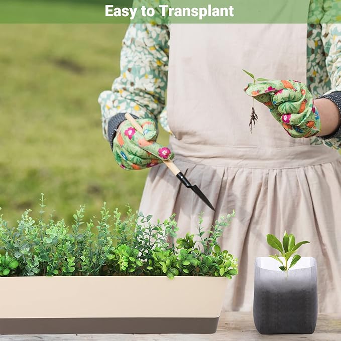 GREANER Fabric Seedling Plant Grow Bags, 200 PCS Non-Woven Plant Nursery, 9.8x11 inches Biodegradable Plant Starter Bags for Tree, Flower, Vegetable, Fruit, Saplings, Home Garden Supply