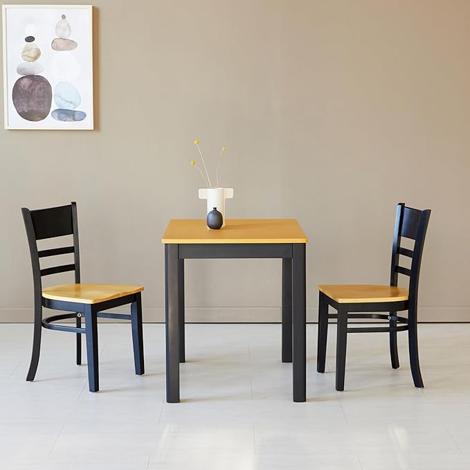 Livinia Cabin 33.5" Wooden Dining Table/Small Rectangular Modern Farmhouse Solid Wood Kitchen Table Desk (Black Oak)