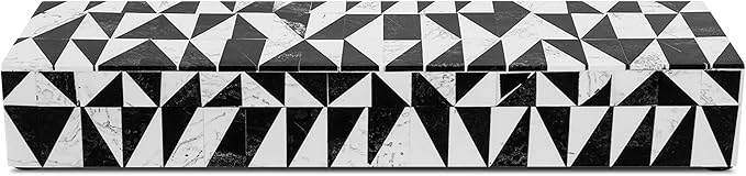 Handicrafts Home Handmade Harlequin Collection Decorative Jewelry Box Organizer – Keepsakes, Trinkets, and Home Decor – Antique Coffee Table Storage, Memory Box, Farmhouse Style Decor, 10x2.5x1.5