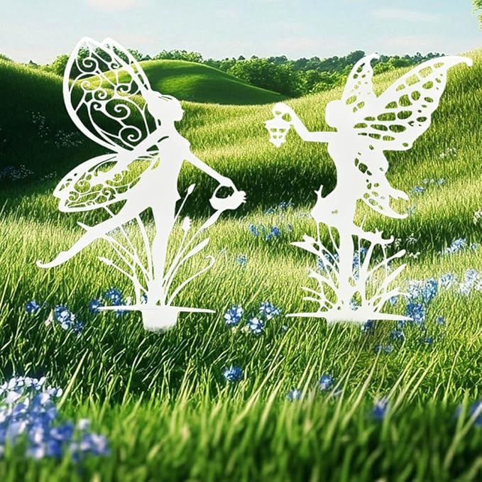 Garden Decoration Fairy Metal Flower Fairy 3-Piece Set Suitable for Yard, Flower Pot, Lawn, Flower Bed Decoration Gifts