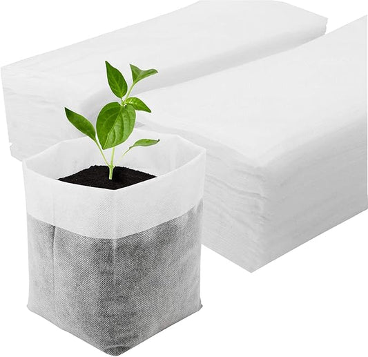 Nursing Growing Pouch, 100pcs 11 x 11.8 in Plant Non-Woven Nursery Bags Large, Fabric Seedling Plant Grow Bags, Seed Starting Planting Growing for Home Garden Supply