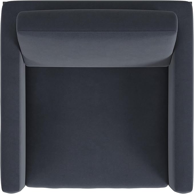 HomePop Modern Metal Frame Accent Chair Home Décor|Accent Chairs for Living Room & Bedroom - Steel Blue Velvet