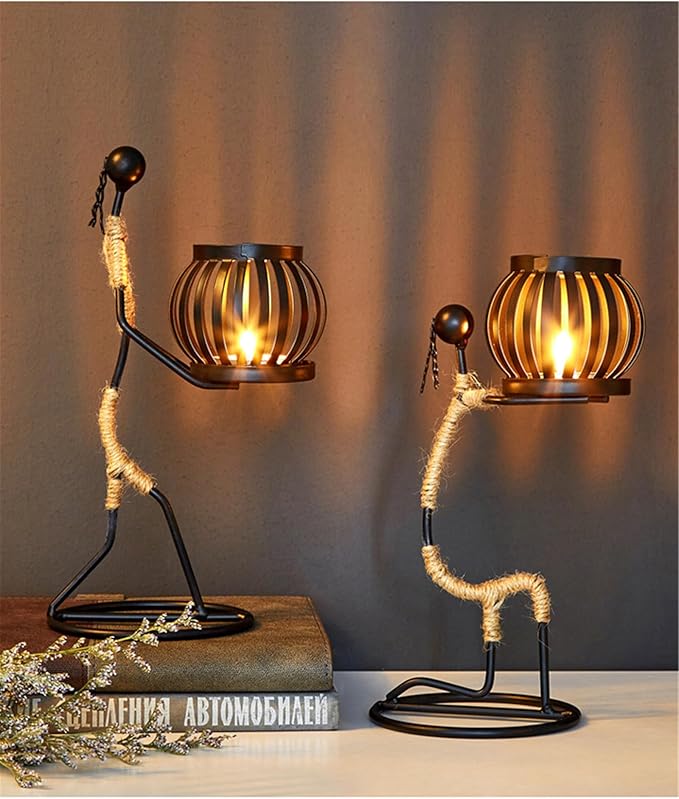 Notart Art Gallery | African Tribal Lady Candle Holder, African Women Iron Candlestick Holder, Retro Iron Women Candlestick, Candle Holder Decoration for Home, Bar, Dining Table, Cultural Decoration