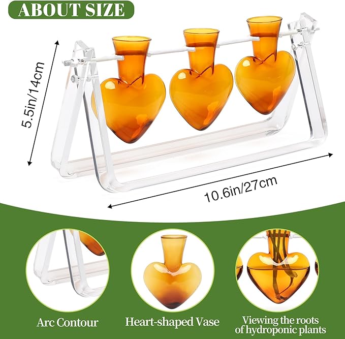 Clear Plant Terrarium Propagation Stations with Acrylic Stand Birthday Gifts for Women Office Home Decor