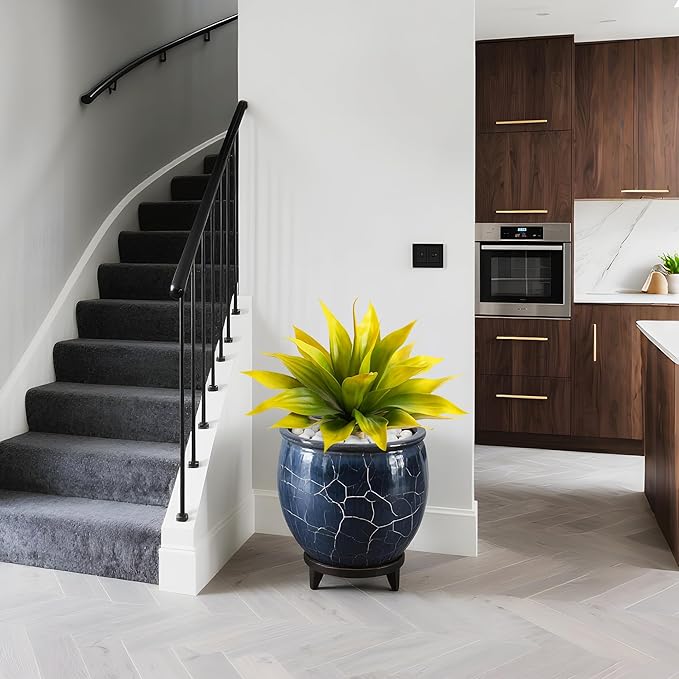 Artificial Flowers for Outdoors Artificial Agave 22'' Fake Plants Faux Agave Artificial Plants Outdoor Fake Flowers Outdoor Faux Plants Indoor Uv Resistant Artificial Plants (Yellow 2pcs)