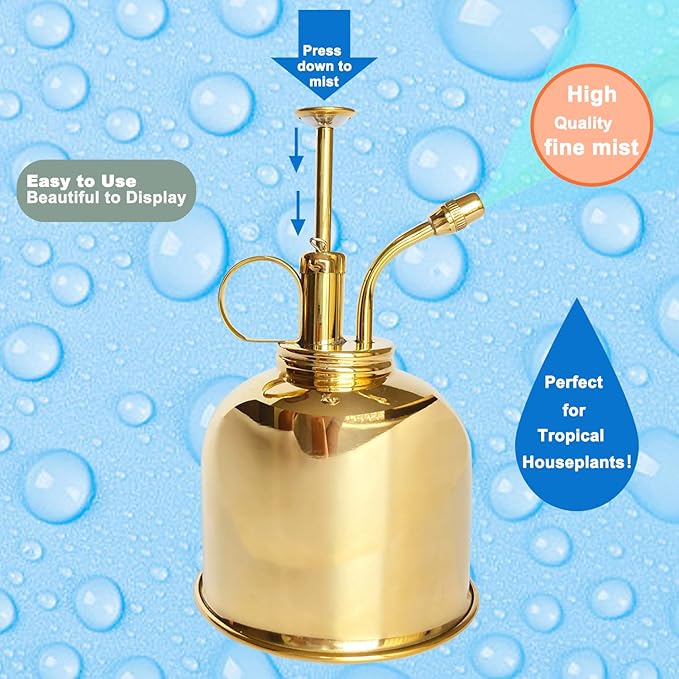 Brass Golden Spray Lianshi can Plant Spay Bottle Inner Flower Spray Mister 300ml/10.56 oz 1pcs/Lot