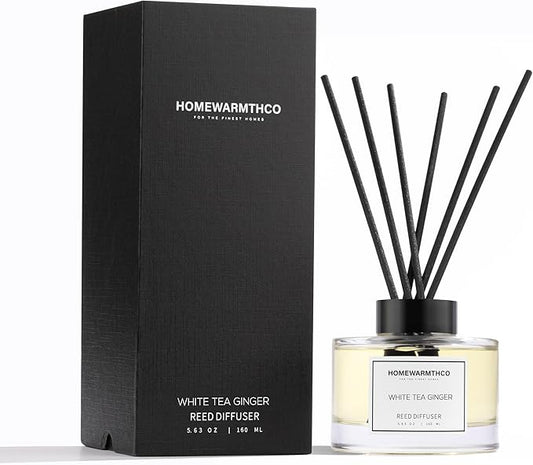 White Tea Reed Diffuser Set - Luxury Fragrance Stick Reed Diffusers for Home, Office & Bathroom Décor - Long-Lasting Scent Sticks Diffuser with Non-Toxic Oils (5.63 oz)