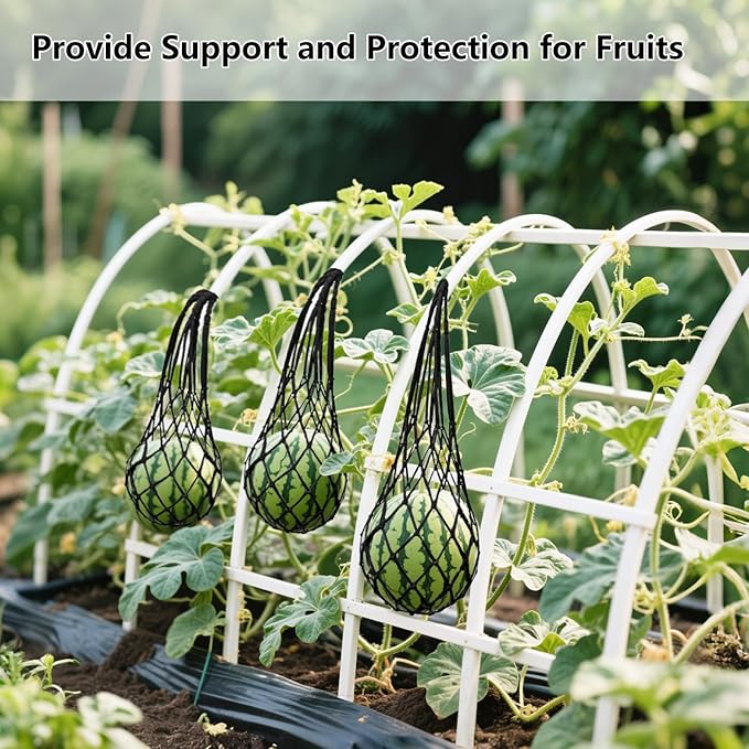 Belit 10 Pack Melon Hammock net Bag to Prevent Falling,Perfect for Growing Cantaloupe Pumpkin Watermelon in Vertical Garden Black