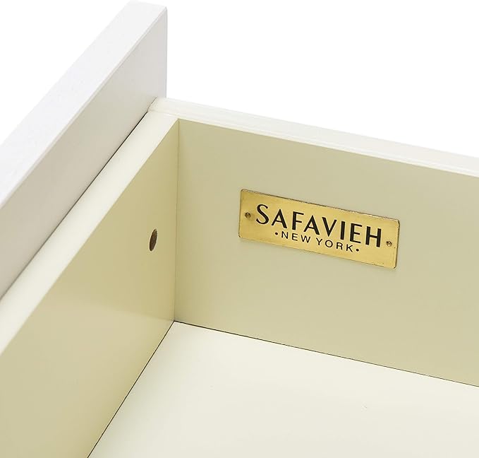 SAFAVIEH Genevieve TV Stand for up to 65" Flatscreen – Cream & White Washed Finish, Mid-Century Modern Storage Cabinet, Entertainment Media Console (MED5000D)