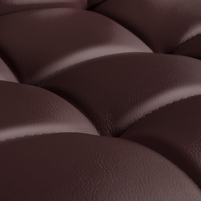 Yaheetech Bart Stools Set of 4, PU Leather Adjustable Barstools with Armrest, Counter Height Stool Chairs with Thickened Seat Cushion for Kitchen Island, Brown