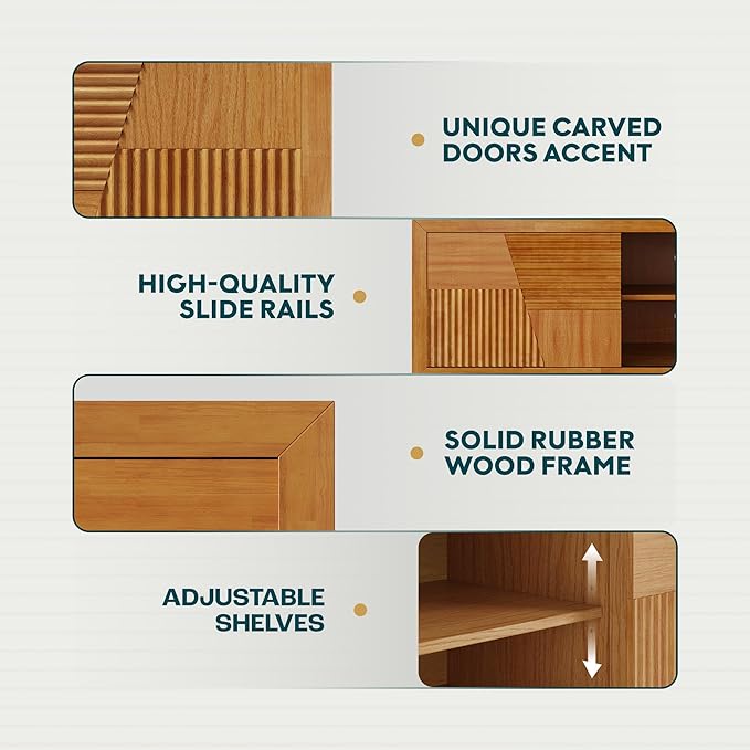 Bme Trapeze TV Stand for Living Room – Wooden Media Console with Storage, Metal Legs, Large Teak Brown TV Stand for Stylish Home Entertainment Setup