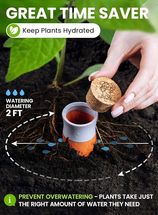 4 Pcs Ollas Terracotta Watering Pots Large - 14 Oz Self Watering Planter Insert Olla Watering System for 1-Week Easy to Refill - Clay Plant Watering Globes for Outdoor & Indoor Plants [4, Multicolor]