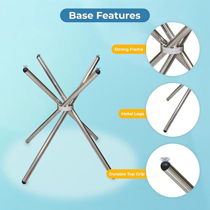 Fab Glass and Mirror 30" Flat Round Hydra Dining Table – Clear 1/2-Inch Thick Glass Top with Chrome Finish Base – Elegant Dining Table for Kitchen or Dining Room