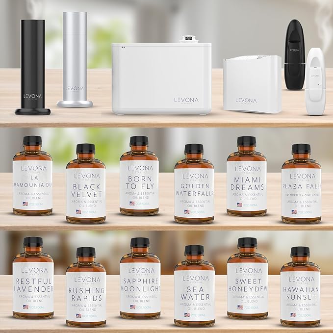 Levona Scents Oil Diffuser Essential Oils: Fragrance Oil for Diffuser - Black Velvette Diffuser Oils Scents - Woody Citrus with Herbal Floral Essential Oil Blends, Oakmoss, White Musk & Sandalwood