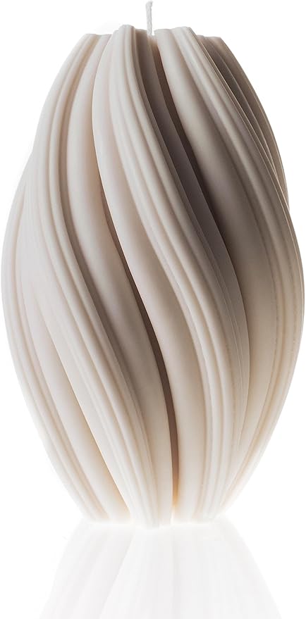 LAWA Swirl Candle - Large Beautiful Handmade Pillar Scented Soy Wax Twirl Elegant Bubble Aesthetic Candle Housewarming Gift Home Room Shelf Decor Idea Spiral White (Large)