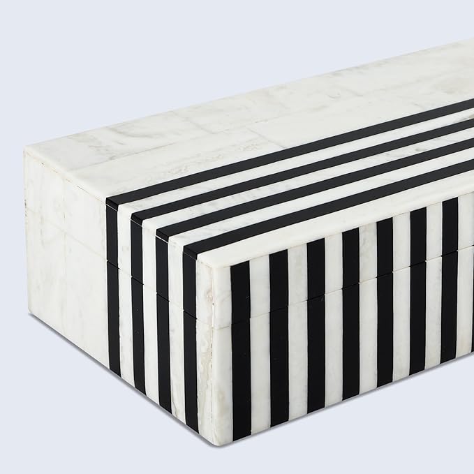 Handicrafts Home Handmade Mono Collection Decorative Jewelry Box Organizer – Keepsakes, Trinkets, and Home Decor – Antique Coffee Table Storage, Memory Box, Farmhouse Style Decor Lead, 10x4.5x2.5