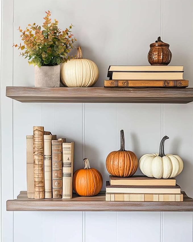 2 Pack Small Fake Plants Fall Eucalyptus Potted Artificial Plants for Home Shelf Office Bathroom Desk Farmhouse Room Coffee Table Decor Fall Decor(Yellow)