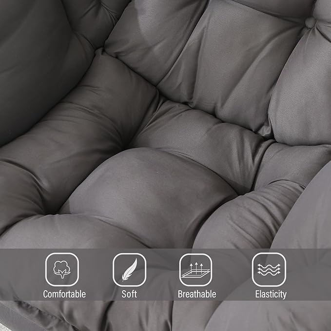 Welnow Lazy Chair for Living Room, Modern Reading Lounge Accent Chair with Armrests and a Side Pocket, Leisure Upholstered Lazy Sofa for Small Space, Bedroom, Dorm, Dark Grey