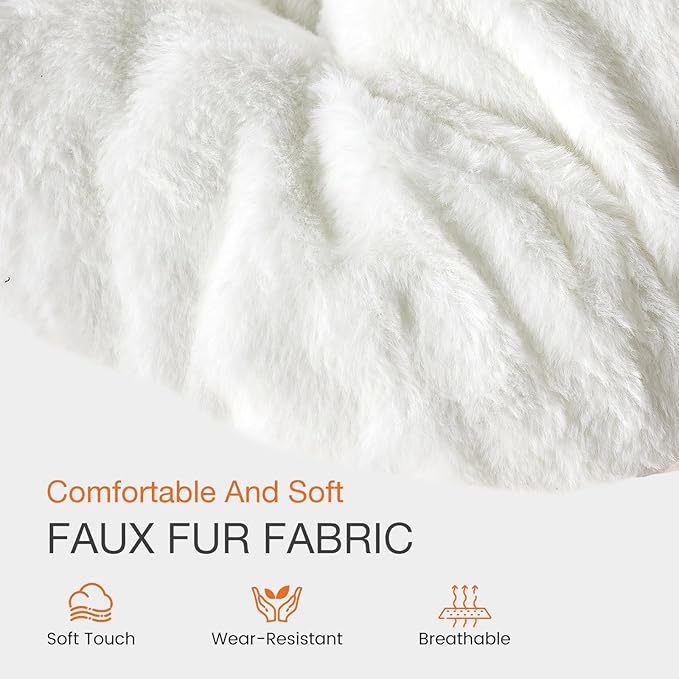 NEWBULIG Comfy Chair for Adults, Soft Faux Fur Foldable Lounge for Bedroom Living Room Dorm Rooms Flexible Reading Chair for Teens, Large Size, Square Shape