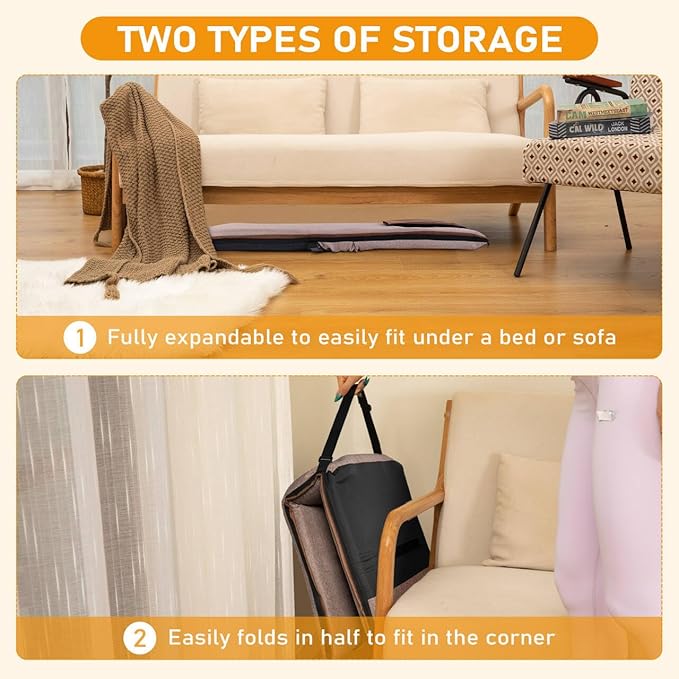 Floor Chair with Back Support 14-Position Adjustable Floor Chair Portable Ground Seating for Adults & Kids Foldable Meditation Seat with Japanese KOYO Bearings & Washable Linen Cover (Coffee)