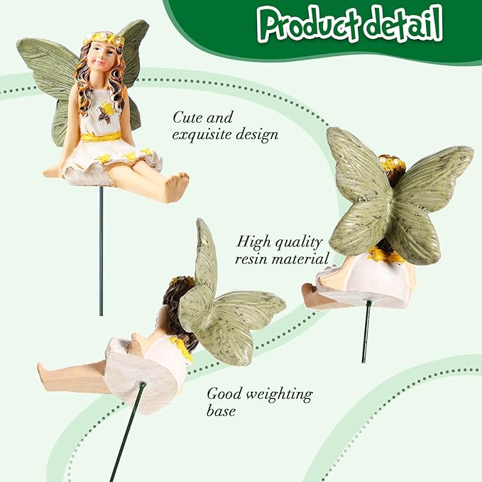 Yulejo 18 Pieces Garden Miniatures Fairies Mini Figurine Fairy Accessories Outdoor Decor for Garden Yard Lawn Supplies