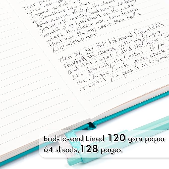 feela 18 Pack Journal Notebook for Work, Business Notebook Bulk Hardcover Lined Writing Journal with Pen Holder for Men Women Note Taking, with 18 Black Pens, 120 GSM, 5.1”x8.3”, A5, Emerald